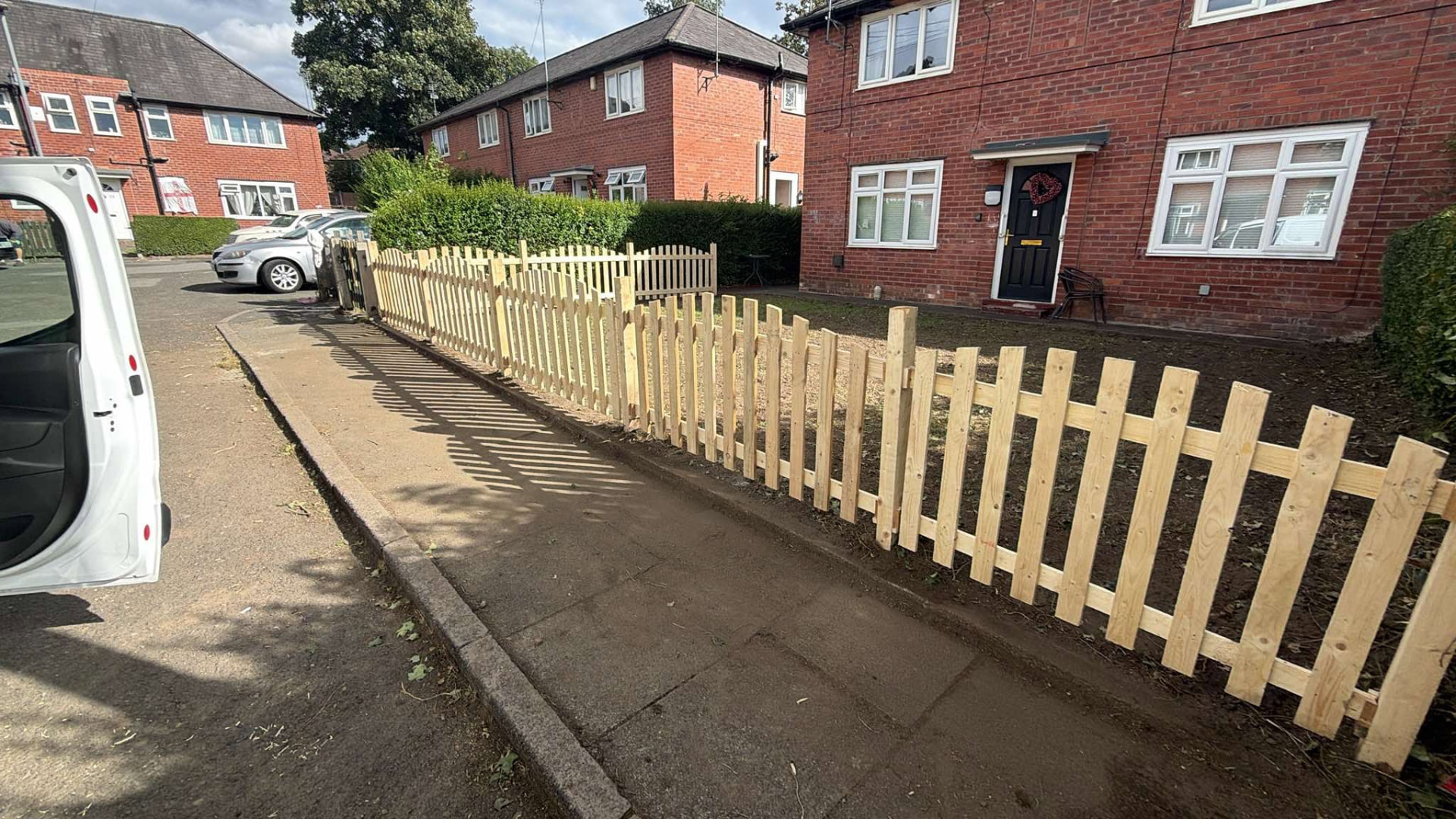Picket fencing — New picket fence installed along a Manchester front path